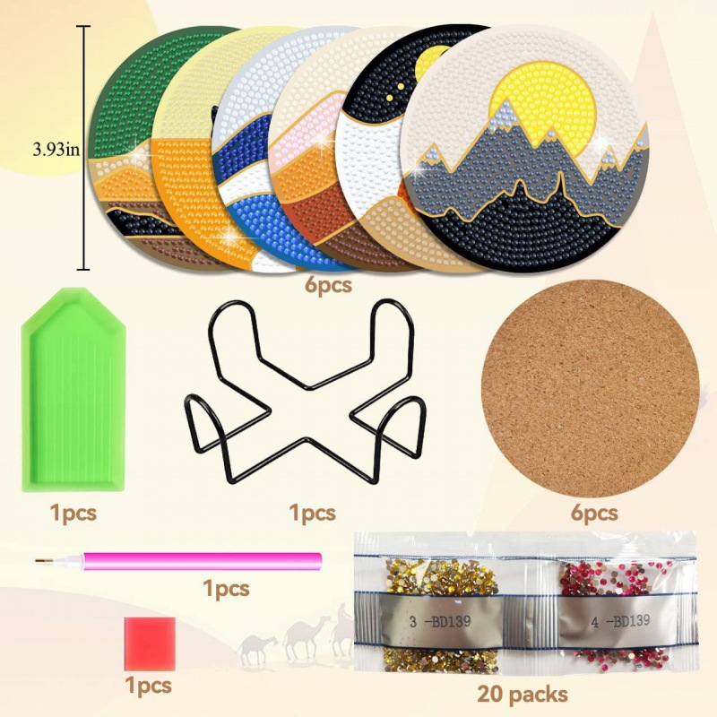Art de diamante almohadilla antideslizante con corcho adhesivo fondo aislante de pintura de diamante conjunto de almohadilla con soporte DIY