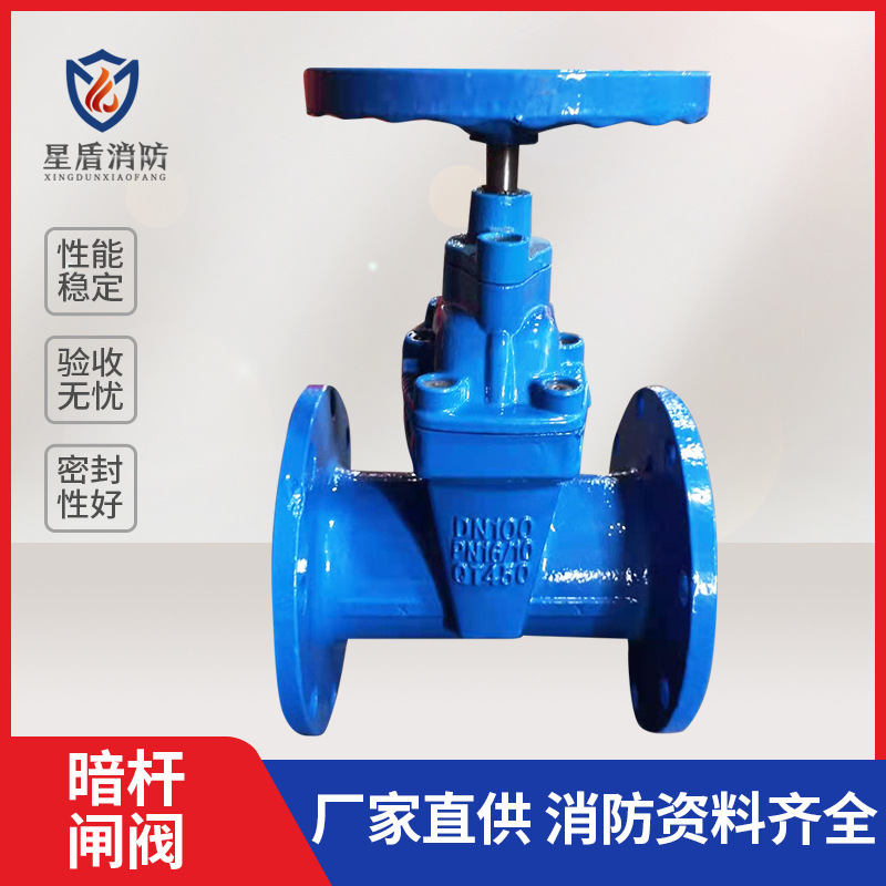 Z45X地下闸阀消防水阀门dn50 100 150 200法兰暗杆软密封闸阀