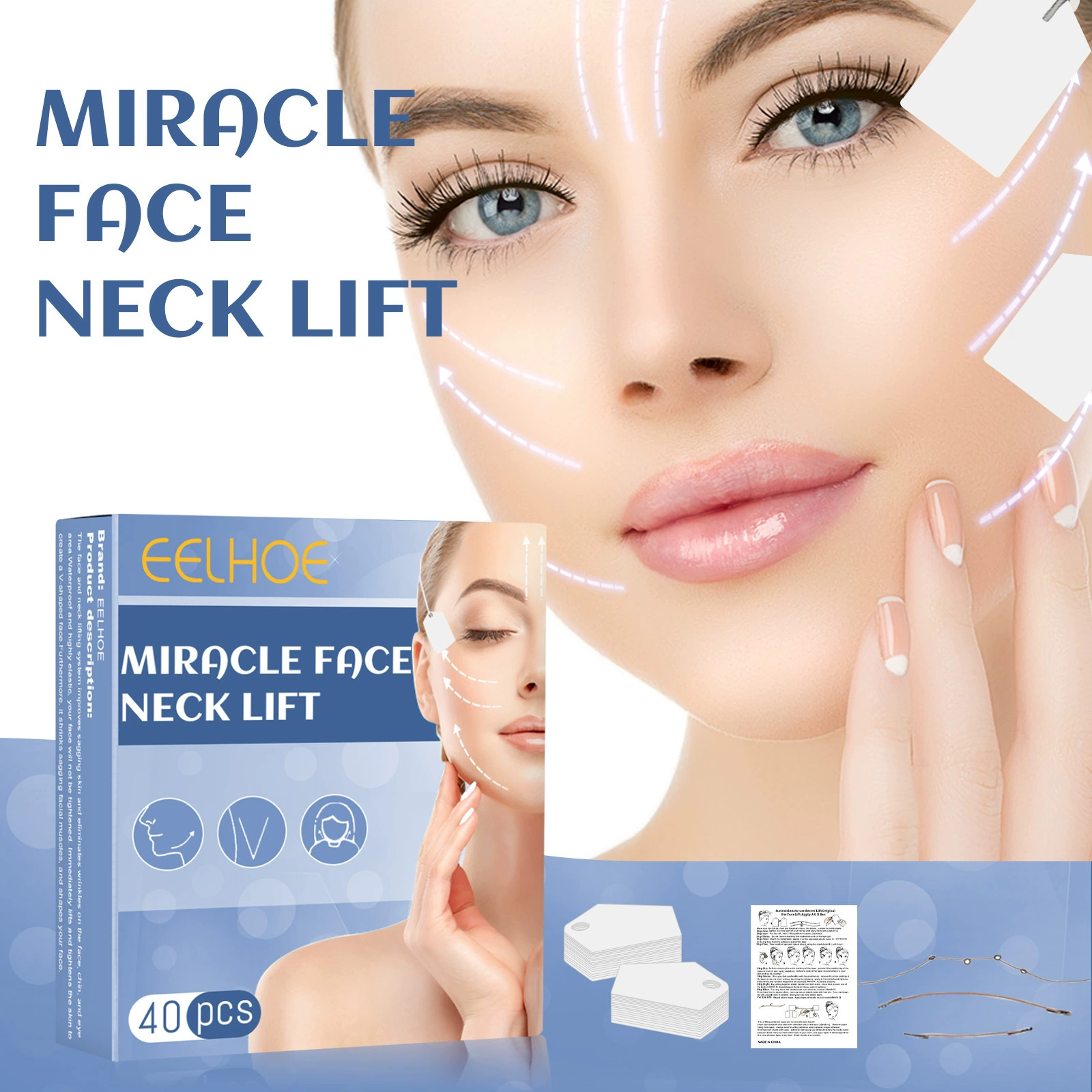 Eelhoe, smoothing pulls up sculpting sticker for face