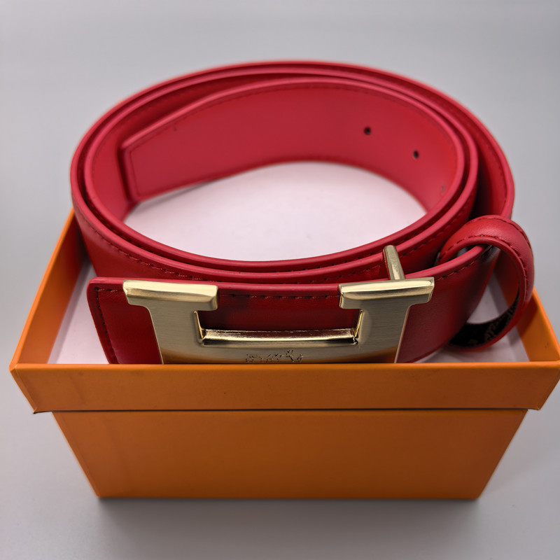 皮带男H字母扣腰带平纹经典款百搭裤带现货批发跨境彩色带 belt|undefined