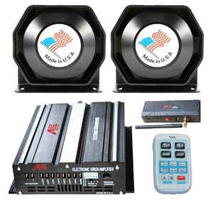 Car-mounted wireless alarm system, 600W dual-channel loudspeaker, high-pitched siren, and A10G amplifier with an octagonal horn