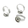 Adjustable ring stainless steel, 10mm, with gem, wholesale