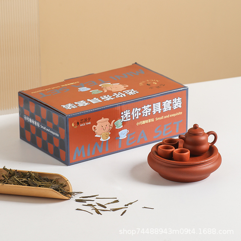 Interacción padre-hijo mini Chaoshan kung fu juegos de té nostálgico simulación juegos de té mini juegos de té tipo almacenamiento de agua pequeño juego de té