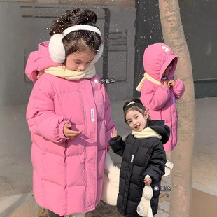 2001 New Style Children's Coat Winter Fashion Trend Thickened Warm Long Cotton Jacket Outerwear with Hood
