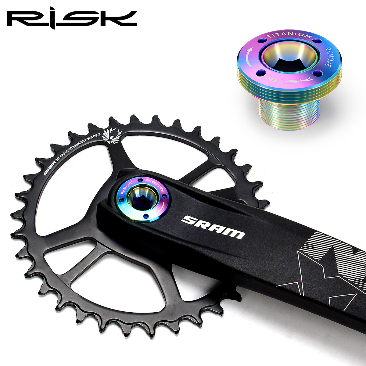 Risk Bicycle Crank Cover Screws Dub Crankset Mountain Road Bike Red Force Crank Titanium Alloy Screws