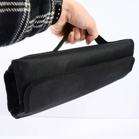 Oxford cloth waterproof knife storage bag black handbag knife storage bag double open canvas knife cover knife bag