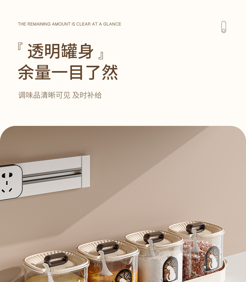 FaSoLa Life 调料盒 一体多格 家用高端塑料 收纳盒 3格