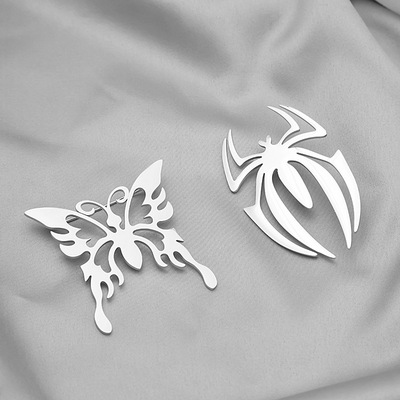 欧美跨境个性不锈钢动物胸针蝴蝶蜘蛛别针冷淡风西装配饰厂家直销|ms