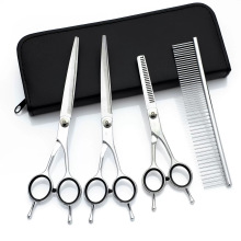 供跨境7寸分体宠物剪刀套装美容工具平剪牙剪双向上翘剪一件代发