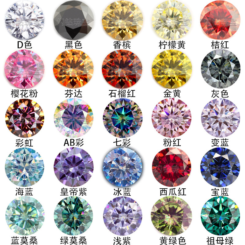 Factory Wholesale Moissanite Loose Stones, Round Shape, Eight Hearts and Eight Arrows, D Color, Vvs Clarity, 3Ex Cut, Multiple Colors Available Factory Wholesale Moissanite Loose Stones, Round Shape, Eight Hearts and Eight Arrows, D Color, Vvs Clarity, 3Ex Cut, Multiple Colors Available