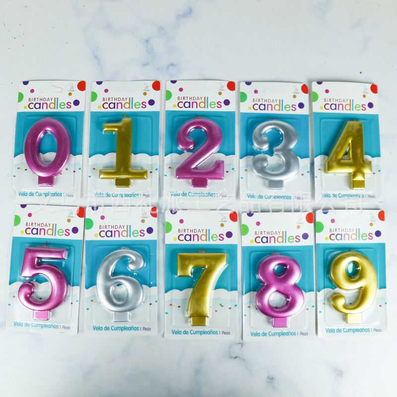 Cross-Border Amazon Party 8.5cm Large Number Shiny Pink Gold-Plated Colorful Theme Ip Design Birthday Candle Cross-Border Amazon Party 8.5cm Large Number Shiny Pink Gold-Plated Colorful Theme Ip Design Birthday Candle