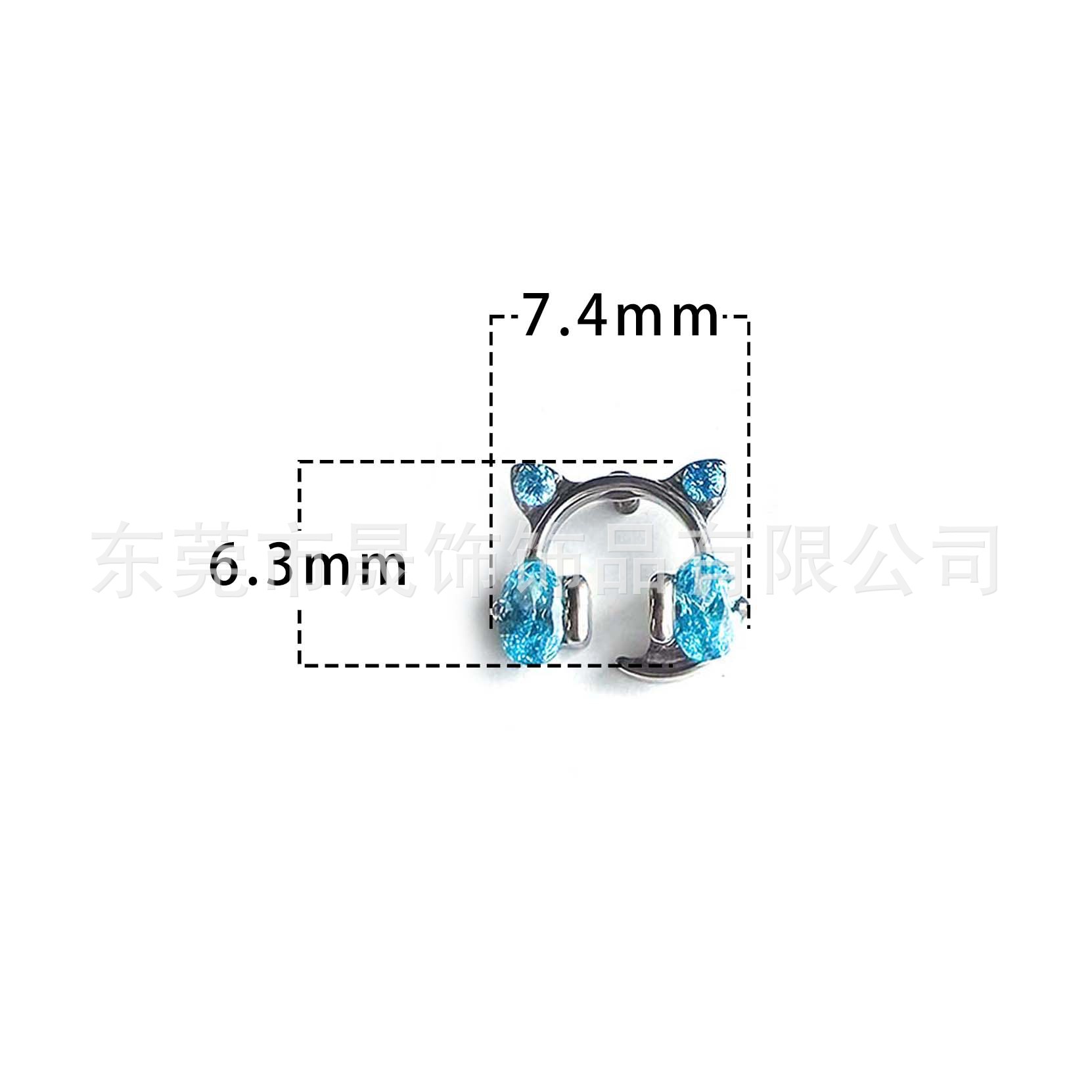 F136 Titanium 电竞小猫 Ear Stud G23 Implant Grade Titanium Ear 机猫 Helix Cartilage Stud Labret Stud Piercing Jewelry Accessories 头