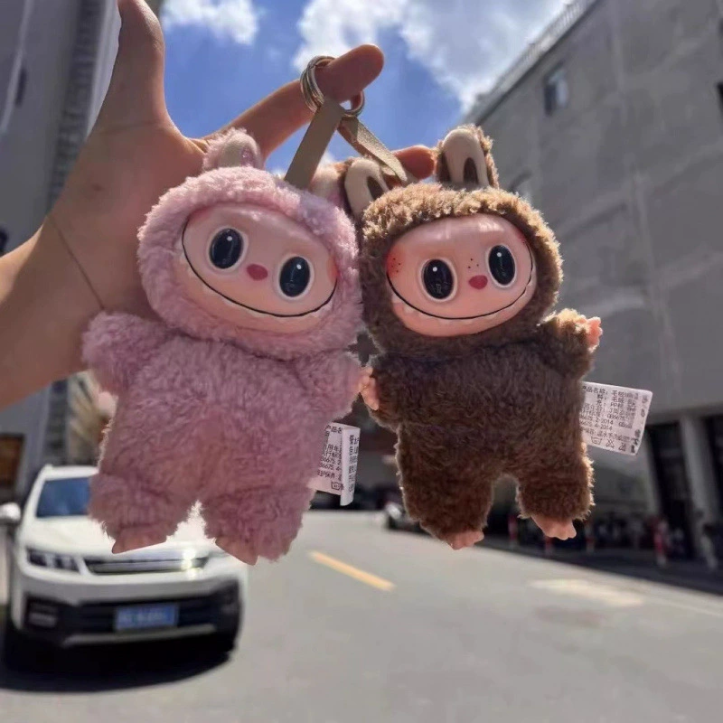 Высококачественная яркая плюшевая подвеска Labubu поколения Labubu, матовая пузырчатая коробка, горячая кукла с блестками