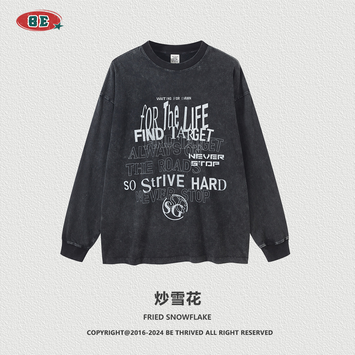 Be customizado| 2025 otoño y invierno marcas de moda estadounidenses digitales de impresión directa de inyección de manga larga camiseta de comercio exterior personalizada transfronteriza