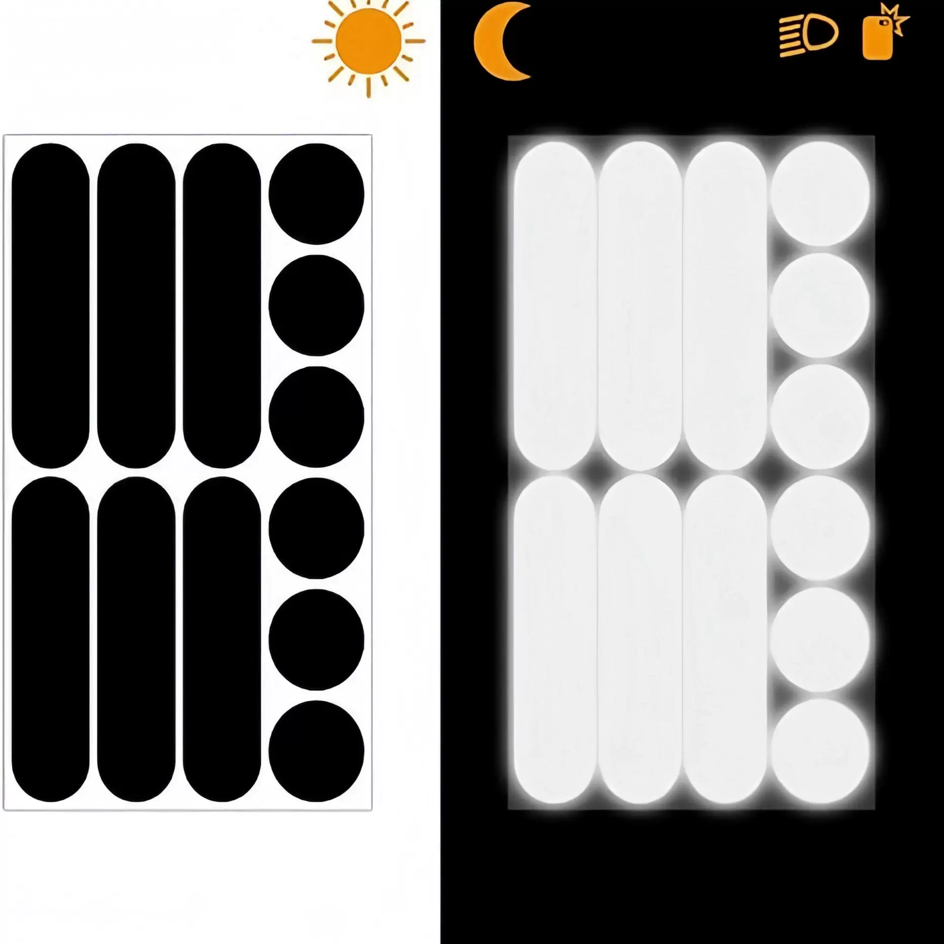 跨境亚马逊复古强反光黑色反光贴头盔单车反光条自行车划痕反光贴