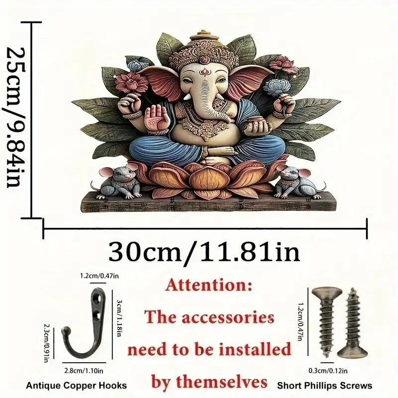 新着カラフルな木製キャビンキーハンガーフラットグラフィックデザインリビングルームの装飾木製置物キーハンガー|undefined