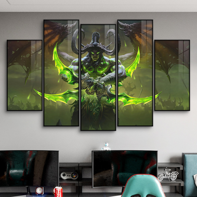 电竞游戏酒店WOW房间海报挂画装饰画壁画间魔兽墙面世界网吧