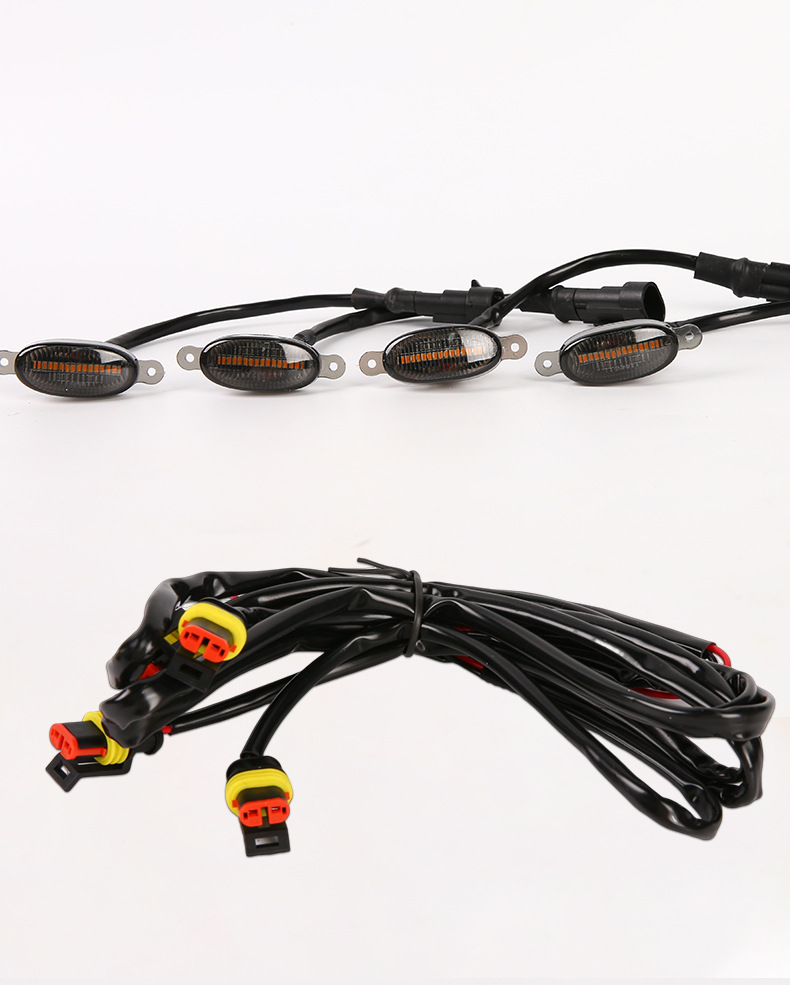 Car net small yellow light 4led12 light universal grille decoration fog light modified pickup truck off-road light