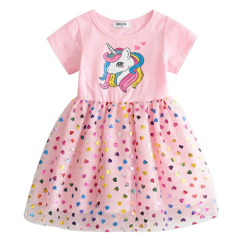 Летнее платье для девочек Новый 2025 газ платье маленькая девочка летняя принцесса юбка с пухлым пряжей юбка