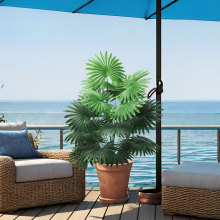 绿植棕榈叶室内装饰摆件铁树叶户外门厅道具人造植物仿真棕榈叶