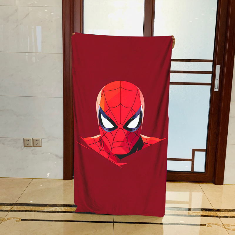 Foreign Trade Cross-Border Spider-Man Marvel Peripherals Cartoon Kidsren's Couple Bath Towel Beach Towel Absorbent Towel Print Foreign Trade Cross-Border Spider-Man Marvel Peripherals Cartoon Kidsren's Couple Bath Towel Beach Towel Absorbent Towel Print