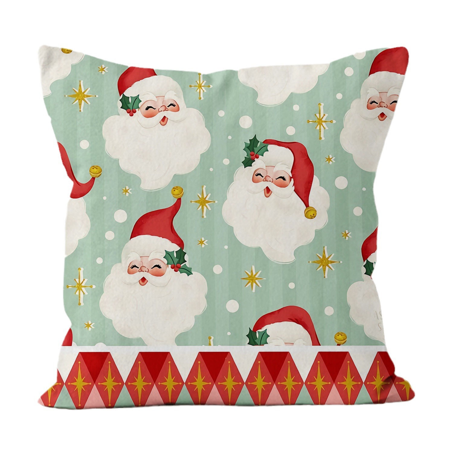 Cartoon Navidad impresa almohada cuadrada sala de estar sofá dormitorio cabezal de cama almohada funda sin núcleo cojín