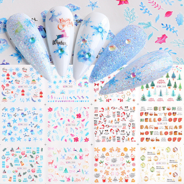 越境新作ネイル透かしシールins漫画熊オウムかわいい動物爪シールnail卸売り|undefined