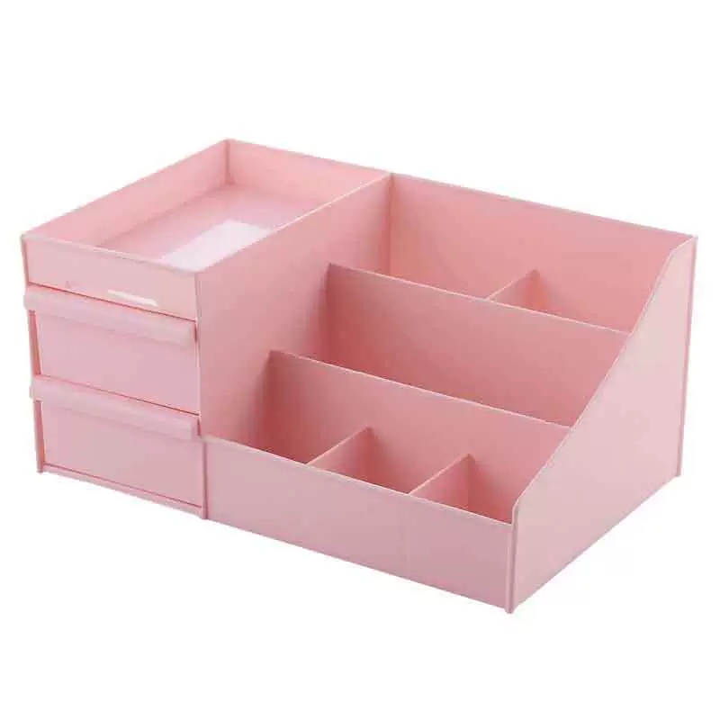 Storage box organizer, plastic dressing-table makeup box, 4 sizes S–XL, multi-compartment