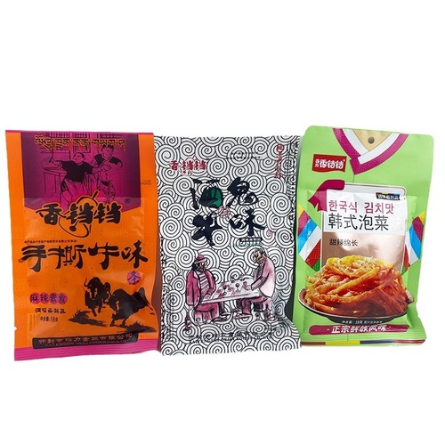 Hand-torn beef-flavored spicy sticks, gluten sticks, wholesale snacks, bulk goods, street stalls, ghost beef flavor, Korean pickled vegetables