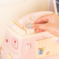 2022 cute piggy bank for girls that can only get in and out. Internet celebrity boy and child password change car savings box