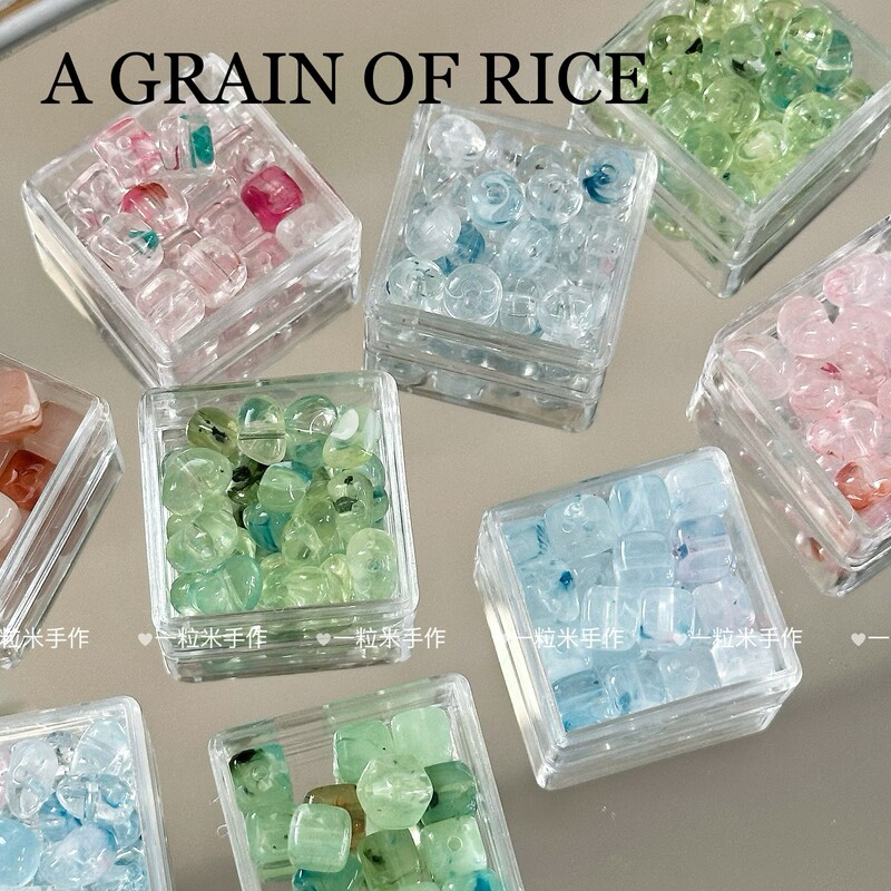 Candy Sizzling Color-Transparent Abacus Square Acrylic Bead Bracelet Necklace Mobile Phone Chain DIY Jewelry Accessories