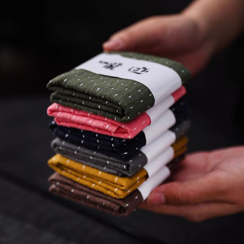 Cotton and Linen Absorbent Tea Towel Japanese-Style Tea Towel Tea Ceremony Accessories Simple Forest Style Tablecloth Rag Environmentally Friendly Material