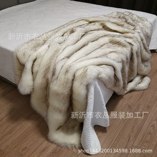 现货一件代发 样板房毛皮毯毛毯家居装饰毯子狐狸毛毯样板间盖毯