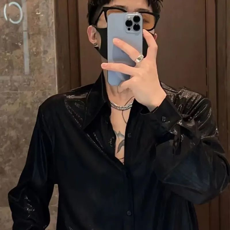 Design Sense Trendy Brand Fashionable Simple Non-ironing Shirt Men's Long-sleeved 2024 Summer New Loose Casual Handsome Shirt