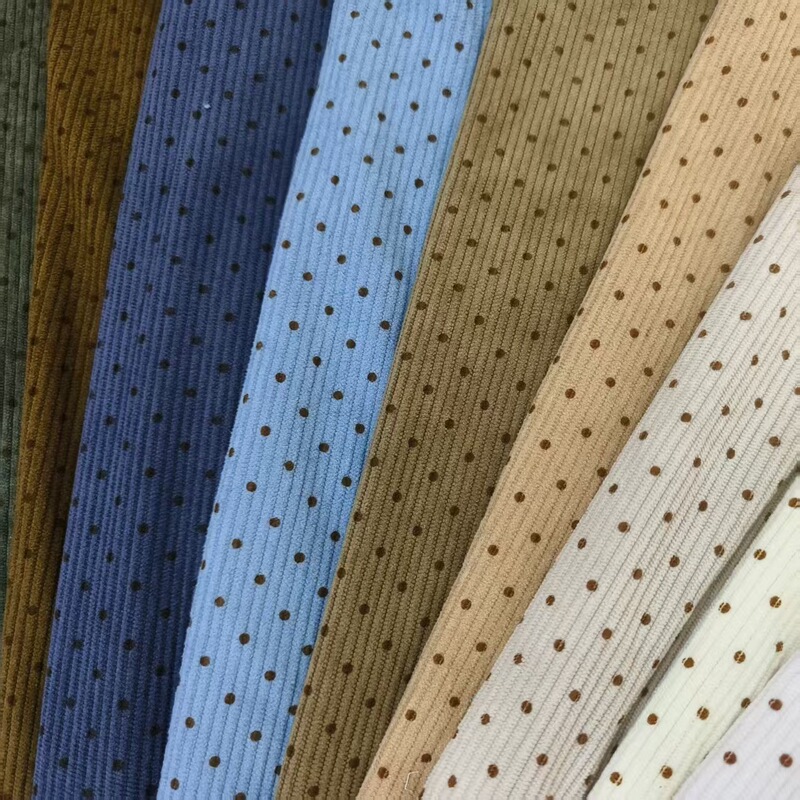 Autumn and Winter Classic 3mm Offset Printed Dot Cloth Children's Dress Pants Smock Corduroy Clothing Fabric
