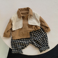 Korean style children's shirts 2024 spring and autumn new style boys and girls personalized trendy Japanese style shirts children's baby tops