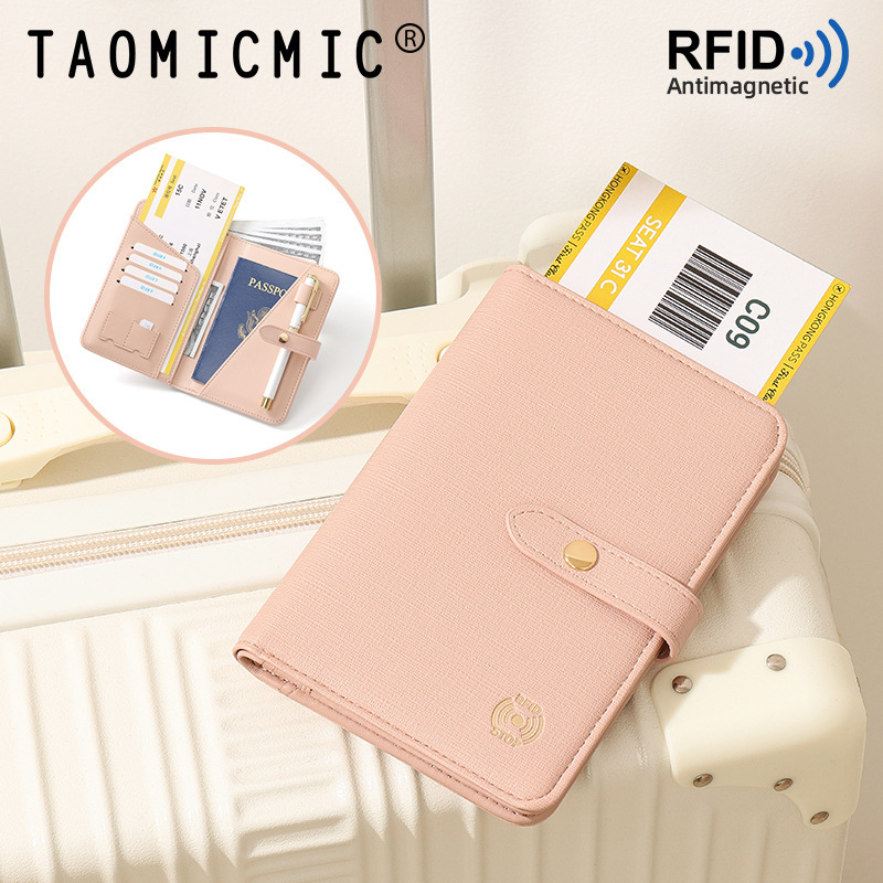 Yueqiankai Korean Style Small Fresh Anti-Theft Short Women's Passport Bag with Multiple Card Slots Card Holder Portable Protective Cover