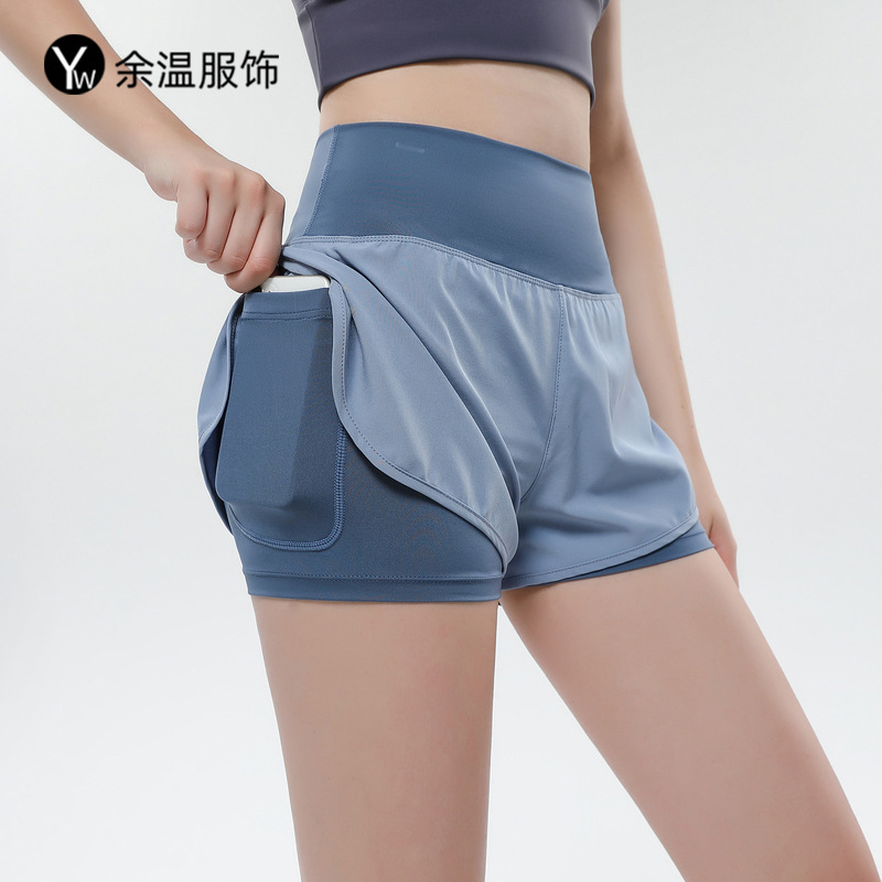 Anti-glare Sports Shorts Women's Summer Loose Running Fitness Pants Outer Wear High Waist Yoga Pants Cross-Border