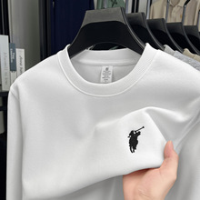 秋冬加厚加棉男士纯色卫衣长袖圆领休闲宽松时尚运动套头T恤上衣