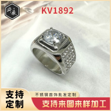 复古钛钢戒指不锈钢戒指跨境潮流男女珠宝首饰厂家批发来图定制