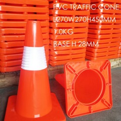 PVC全红路锥提环反光圆锥路锥广告高速公路交通70公分路锥全红路
