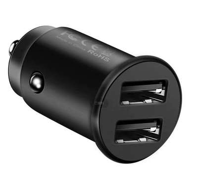 Mobil şarj cihazları – Hidden Car Mobile Phone Charger 12A - bare-metal-opp-bag-mini-dual-usb-ordinary