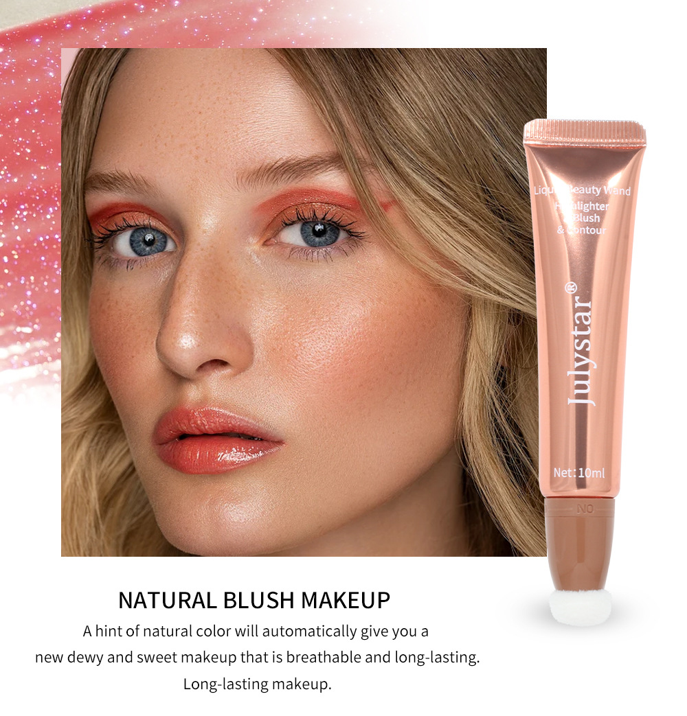 Cross-border liquid blush Highlighter contouring pen Pearlescent fine Shimmering matte beauty stick Natural brightening cushion Blush stick undefined