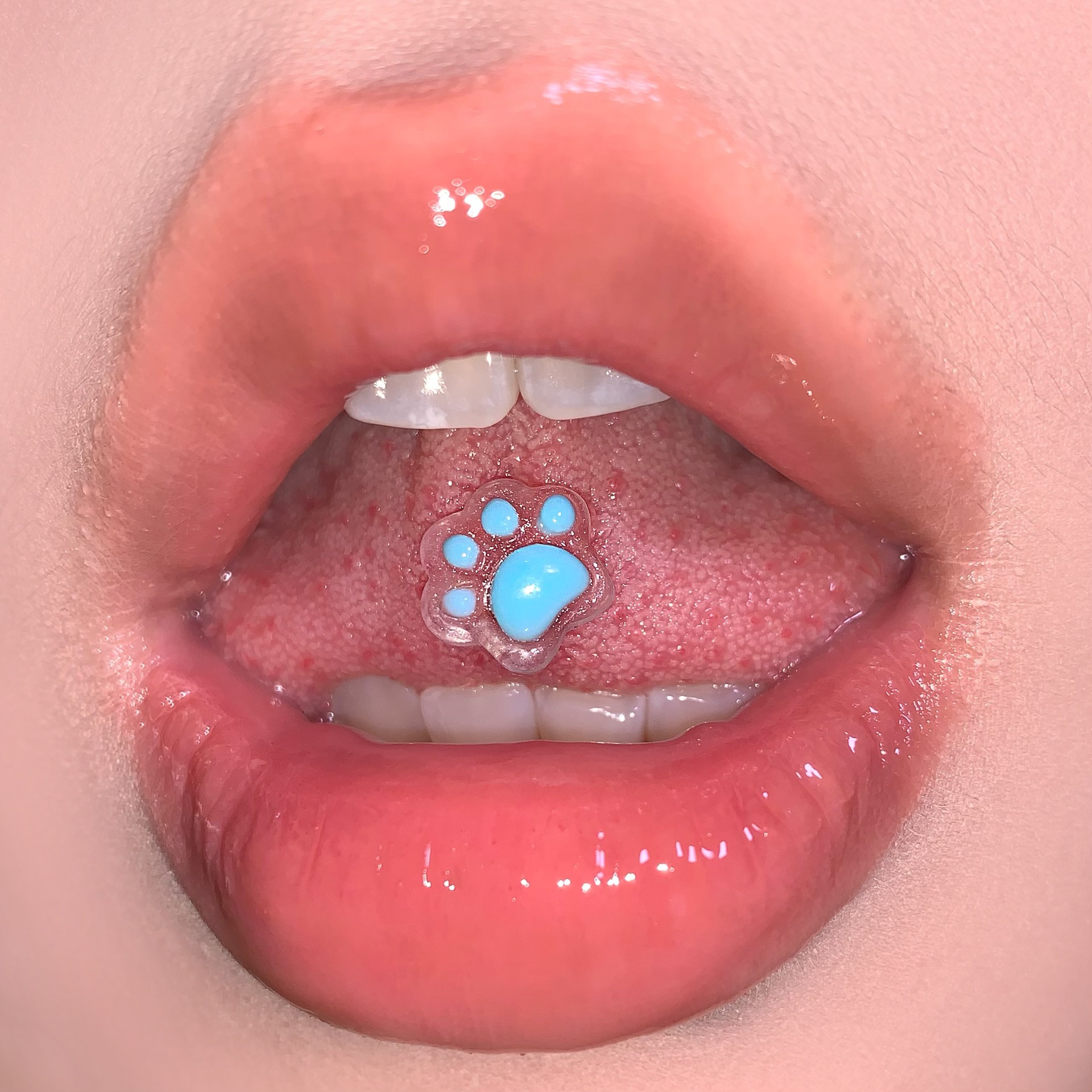5 Colors Resin Cat Claw Tongue Barbell 316L Surgical Steel Tongue Piercing Jewelry detail image 11