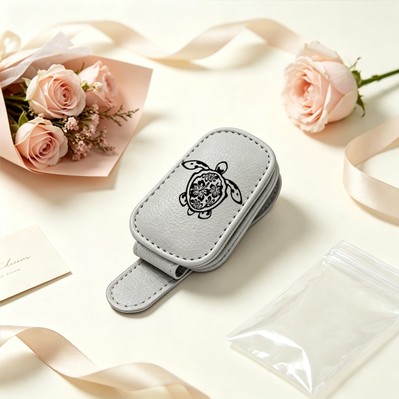Gray cross-border bestseller sunglasses holder, creative car sun visor storage turtle-shaped car glasses clip