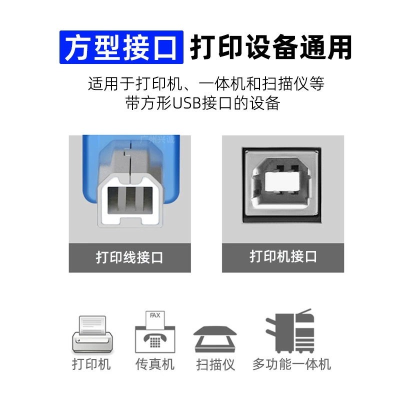 Медный прозрачный синий USB-кабель для передачи данных 2.0 A/B квадратный разъем, оплетка 64, экранированный кабель, 1.5/3/5/10 м
