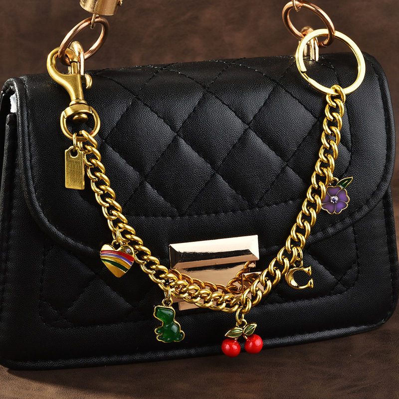 Factory direct cherry key buckle bag pendant flash cherry bag decoration multi-color fashion car key chain pendant Factory direct cherry key buckle bag pendant flash cherry bag decoration multi-color fashion car key chain pendant