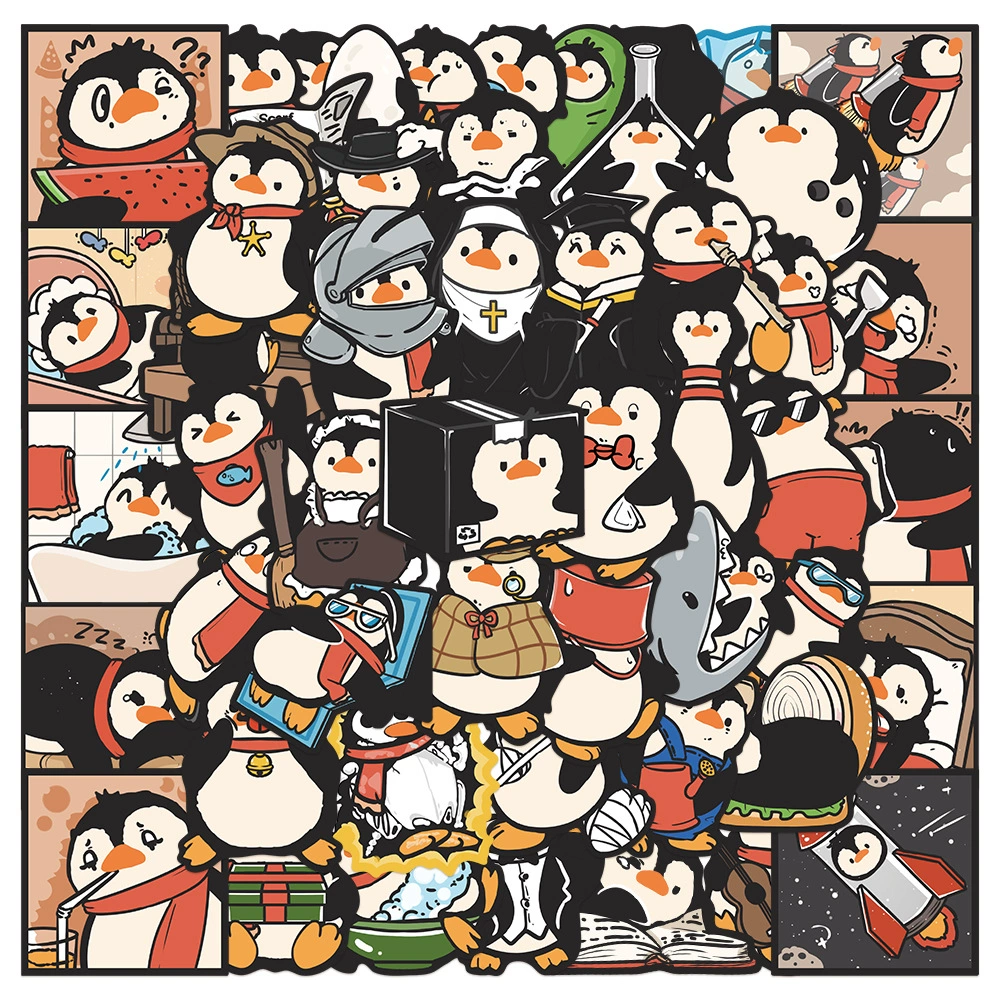 50 оригинальных забавных пингвинов наклейки ноутбук чехол для телефона изоляционная чашка декоративные водонепроницаемые наклейки