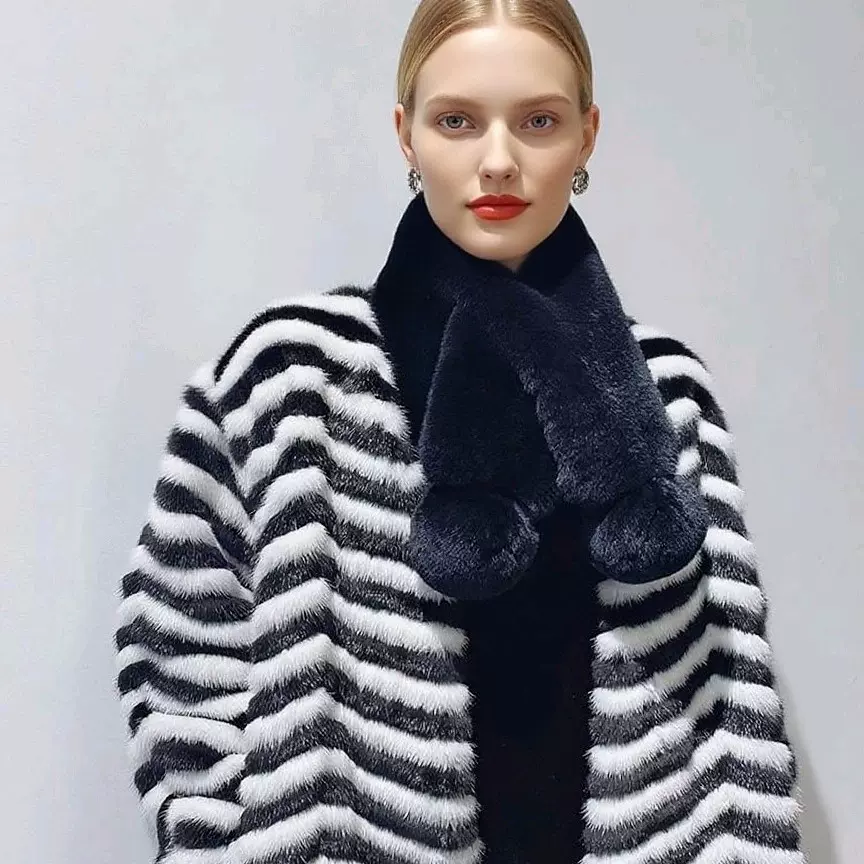 仿獭兔毛皮草围巾女保暖围脖加厚百搭双面毛绒甜美情侣围巾秋冬