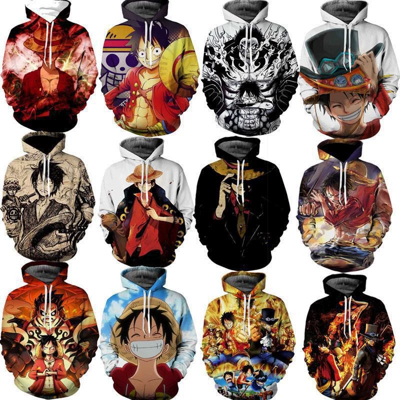 2023 One Piece Lufei Аниме Одежда Саурона с принтом в капюшоне свитер One Piece Lufei Серия 3D свитер